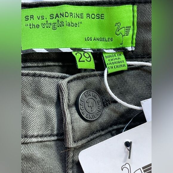 Free People Jeans x Sandrine Rose washed Black Wide Leg Super Flare Jeans NWT 29 - Picture 10 of 11